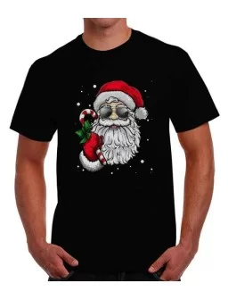 Playera Santa Claus con lentes - Celebra la Navidad con Estilo y Diversion