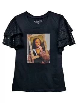 Blusa cuadro monalisa mangas mariposa