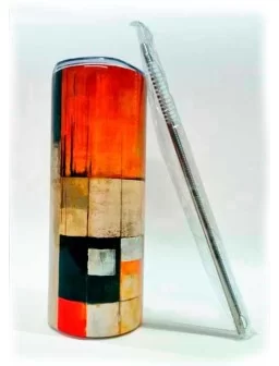 Abstract art metal tumbler...