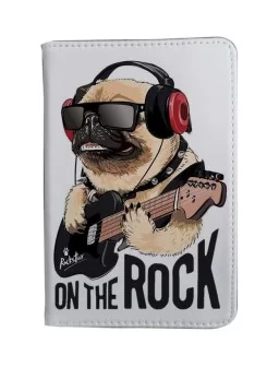 Pug dog on the rock passport cover