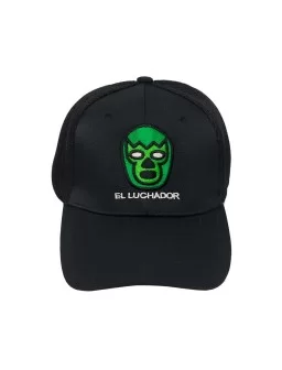 Mexican green wrestler mask embroidered cap