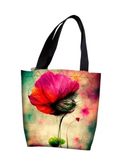 Dried flower canvas bag - Tote canvas flowers