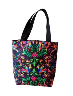Otomi design printed tote bag - Canvas tote bag Mexican Mazahua