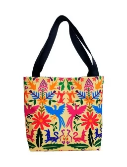 Otomi design printed tote bag - Canvas Tote Bag Mexican design
