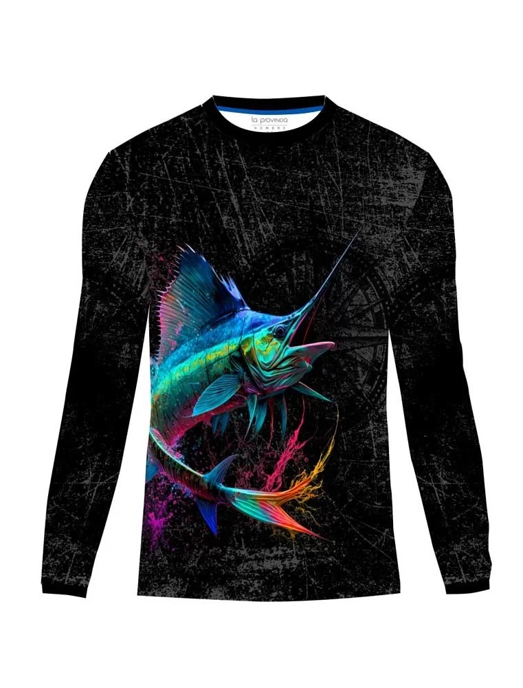 Long-sleeved full print Marlin fishing jersey