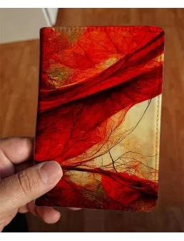 Red leaves passport cover