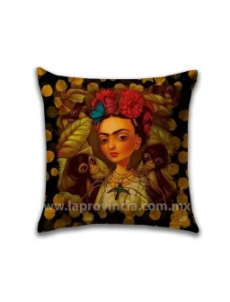 Printed pillow of golden Frida