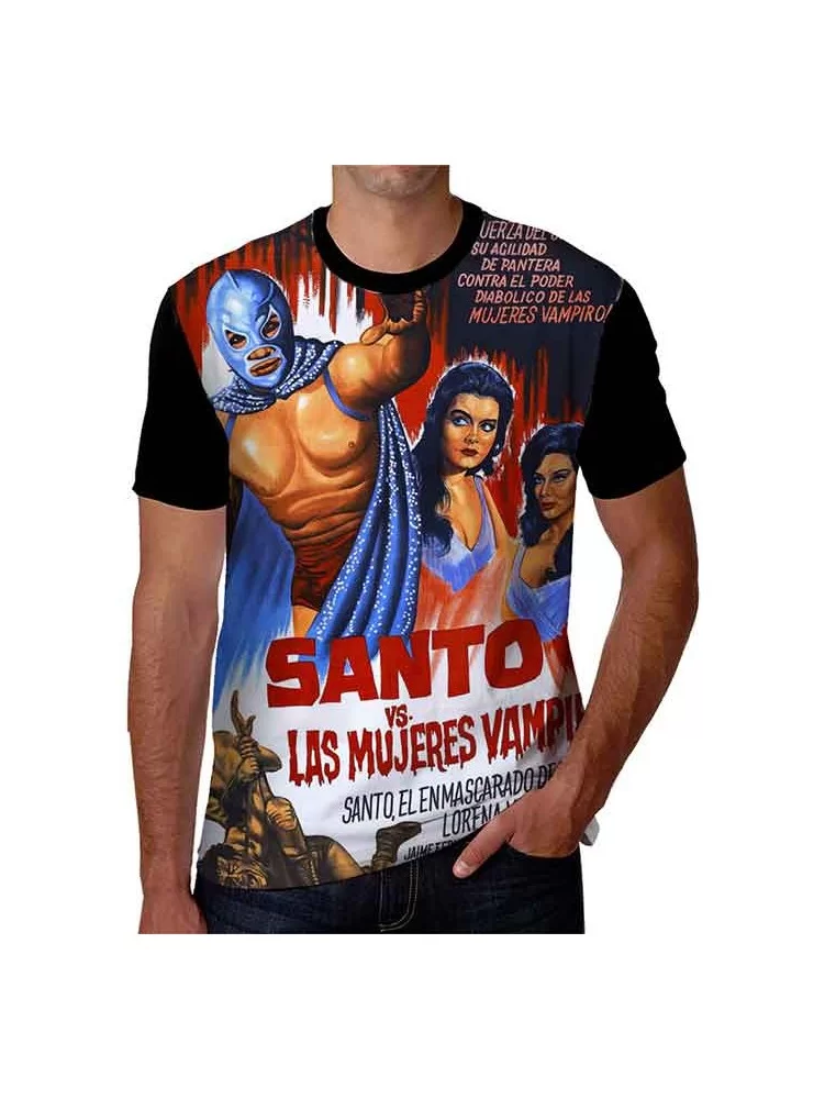 Printed T-shirt of El Santo vs Vampire women