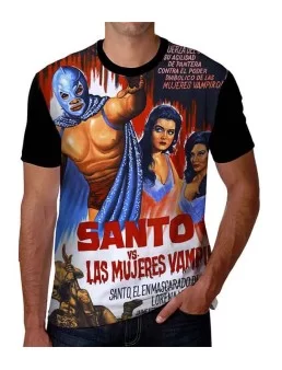 Printed T-shirt of El Santo vs Vampire women