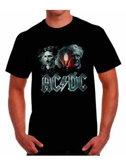 T-shirt of AC DC Nikola Tesla and Thomas A. Edison