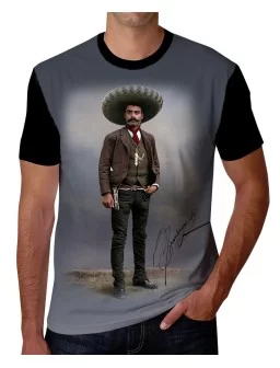Playera estampada de Emiliano Zapata de pie