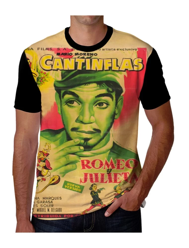 Playera estampada Cantinflas Romero y Julieta