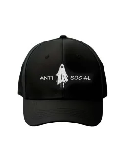 Anti social embroidered cap