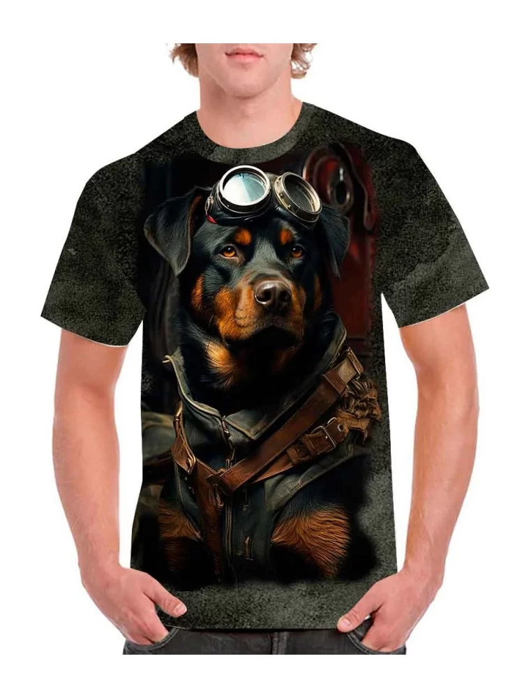 Playera de perro piloto con lentes