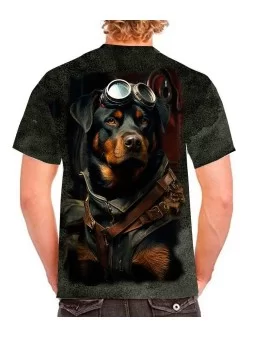 Playera de perro piloto con lentes