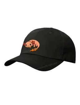 Gorra ajolote de gabardina bordada