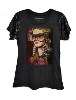 Blusa mangas lentejuela fashion mujer