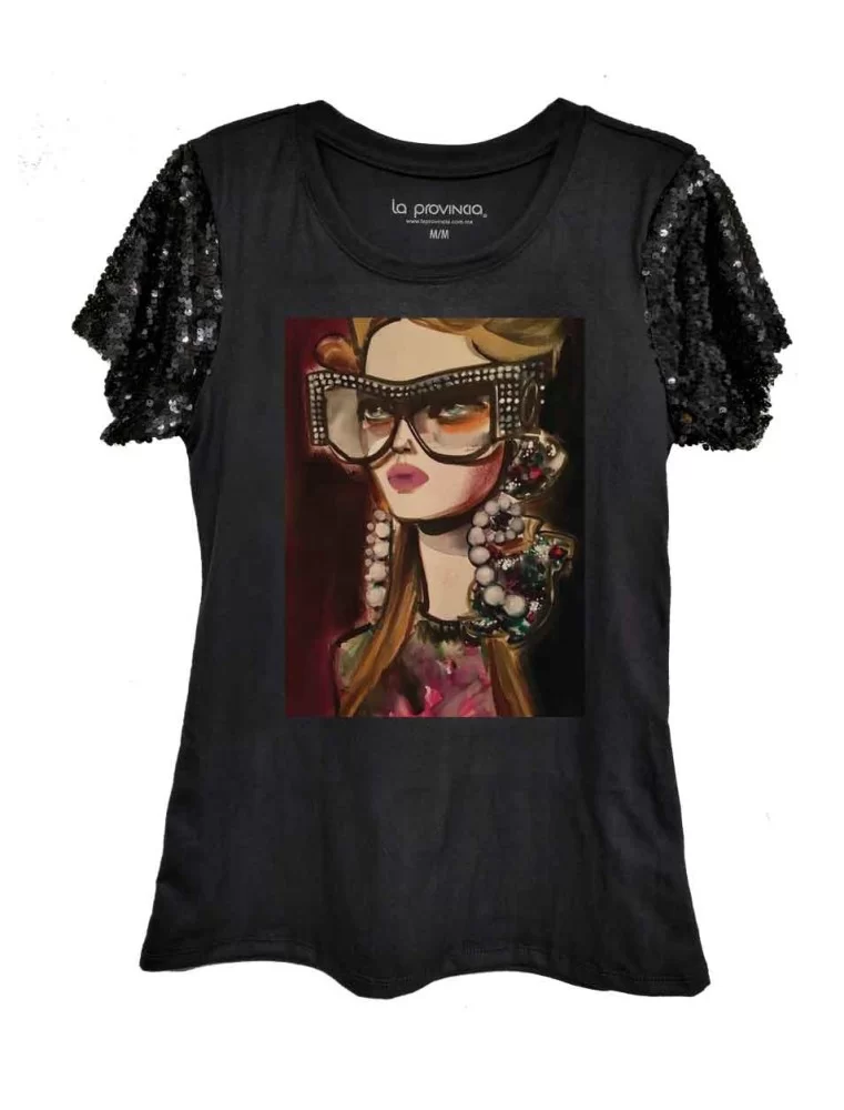 Blusa mangas lentejuela fashion mujer