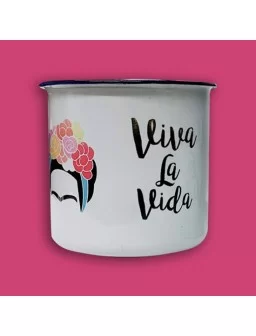 Pocillo de peltre Viva La Vida Frida Kahlo