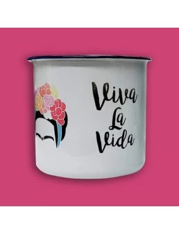 Enameled Cup Viva La Vida Frida Kahlo