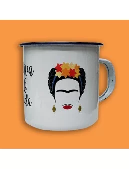 Enameled Cup Viva La Vida Frida Kahlo