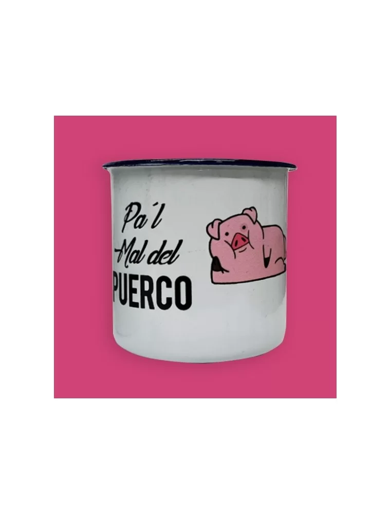 Enameled Cup Pal mal del puerco